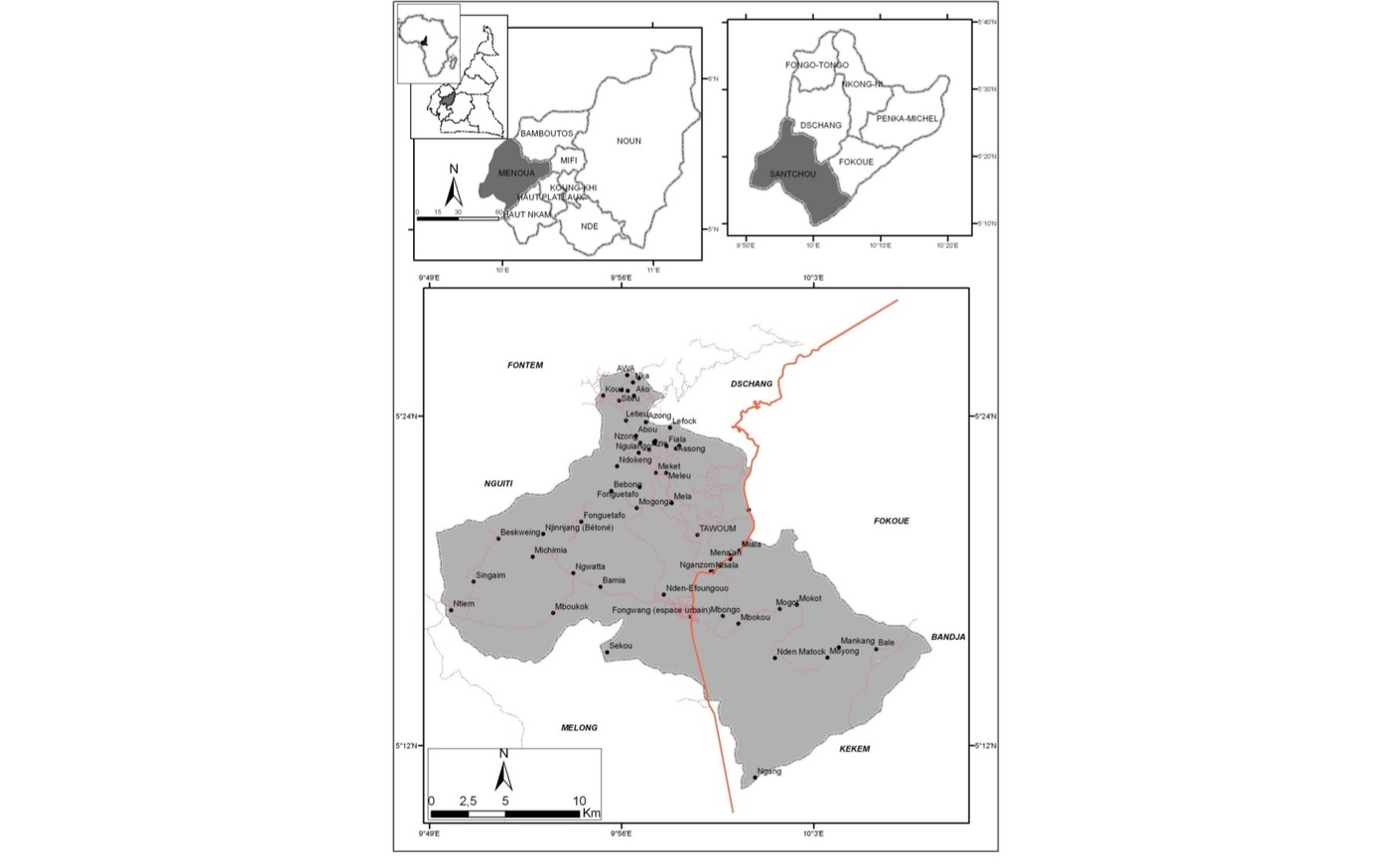 Carte de localisation de Santchou
